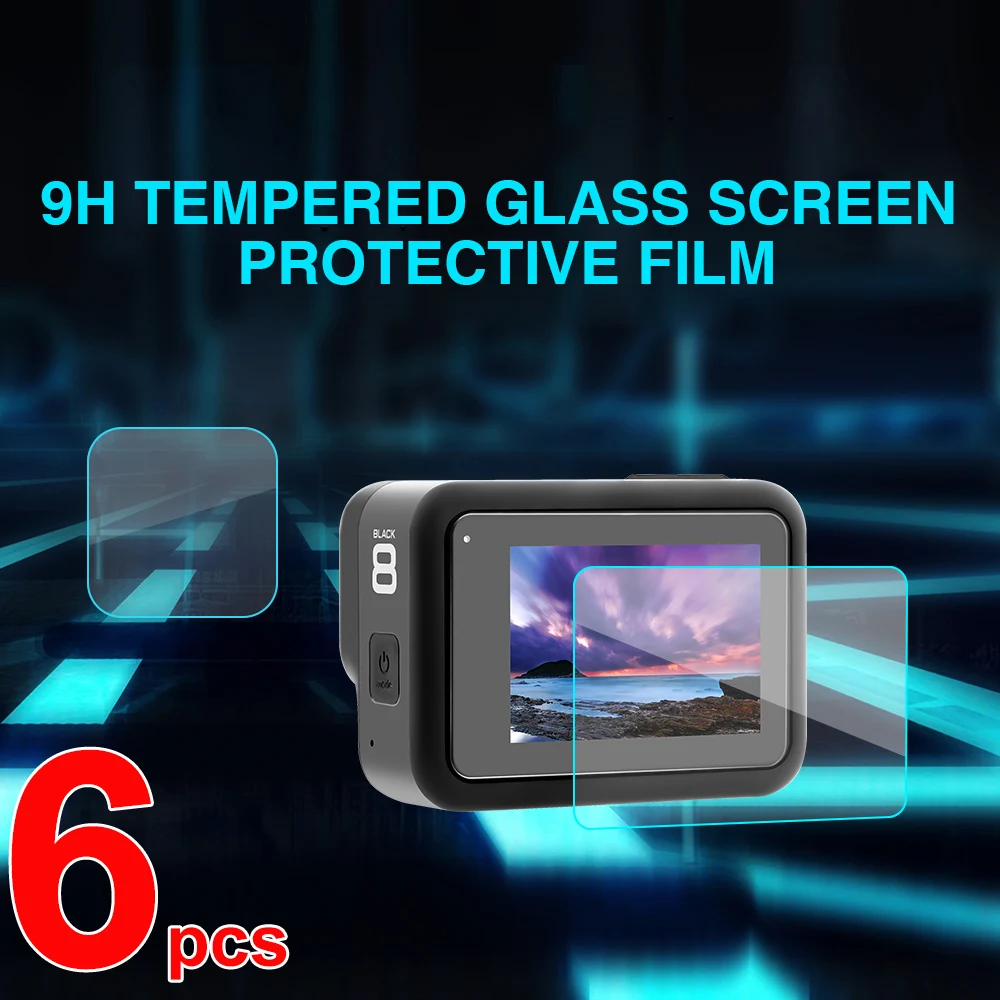 Anti-arañazos 9H Protector de Pantalla Templado Film piel para Gopro Hero 5 Negro Cam