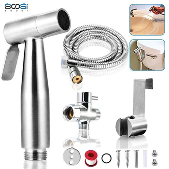 

Handheld Toilet bidet sprayer set Kit Stainless Steel Hand Bidet faucet for Bathroom Hand Sprayer Shower Head Self Cleaning 2020