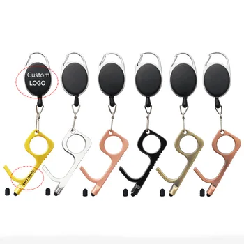 

10pcs No-Contact Hygiene Hand Keychain EDC Door Opener Contactless Safety Door Opener Safety Protection Tool Door Handle Hook