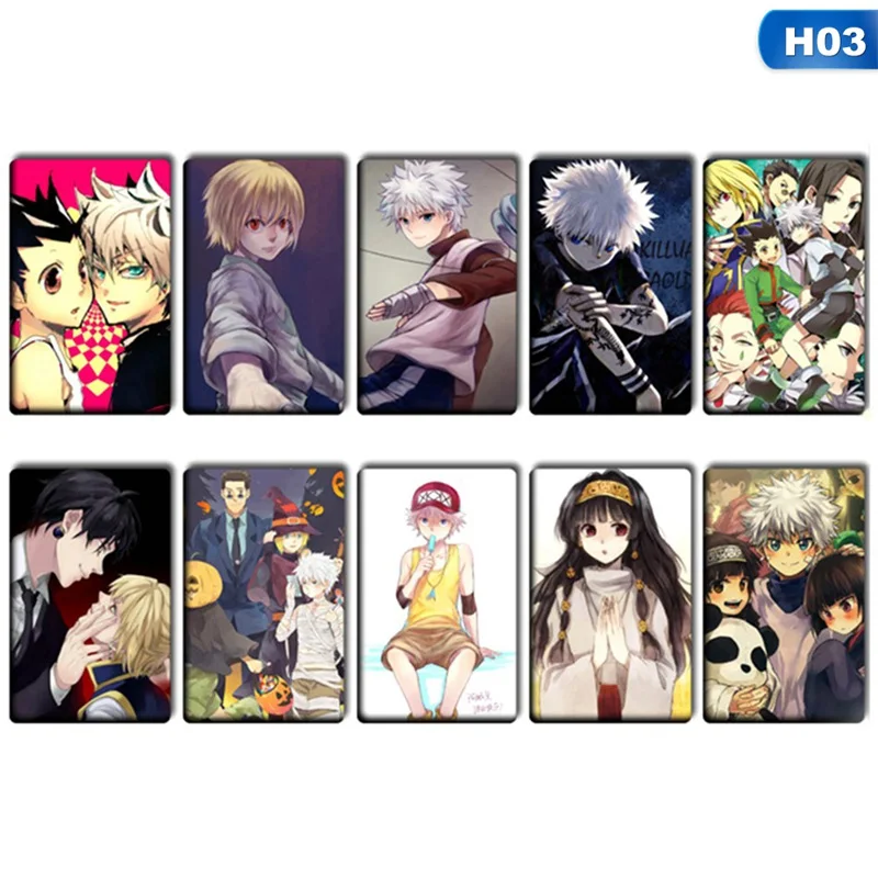 10 шт. наклейки с персонажами Killua Hisoka Kurapika Meruem Chrollo Kite Classic JP Manga аниме наклейка карта