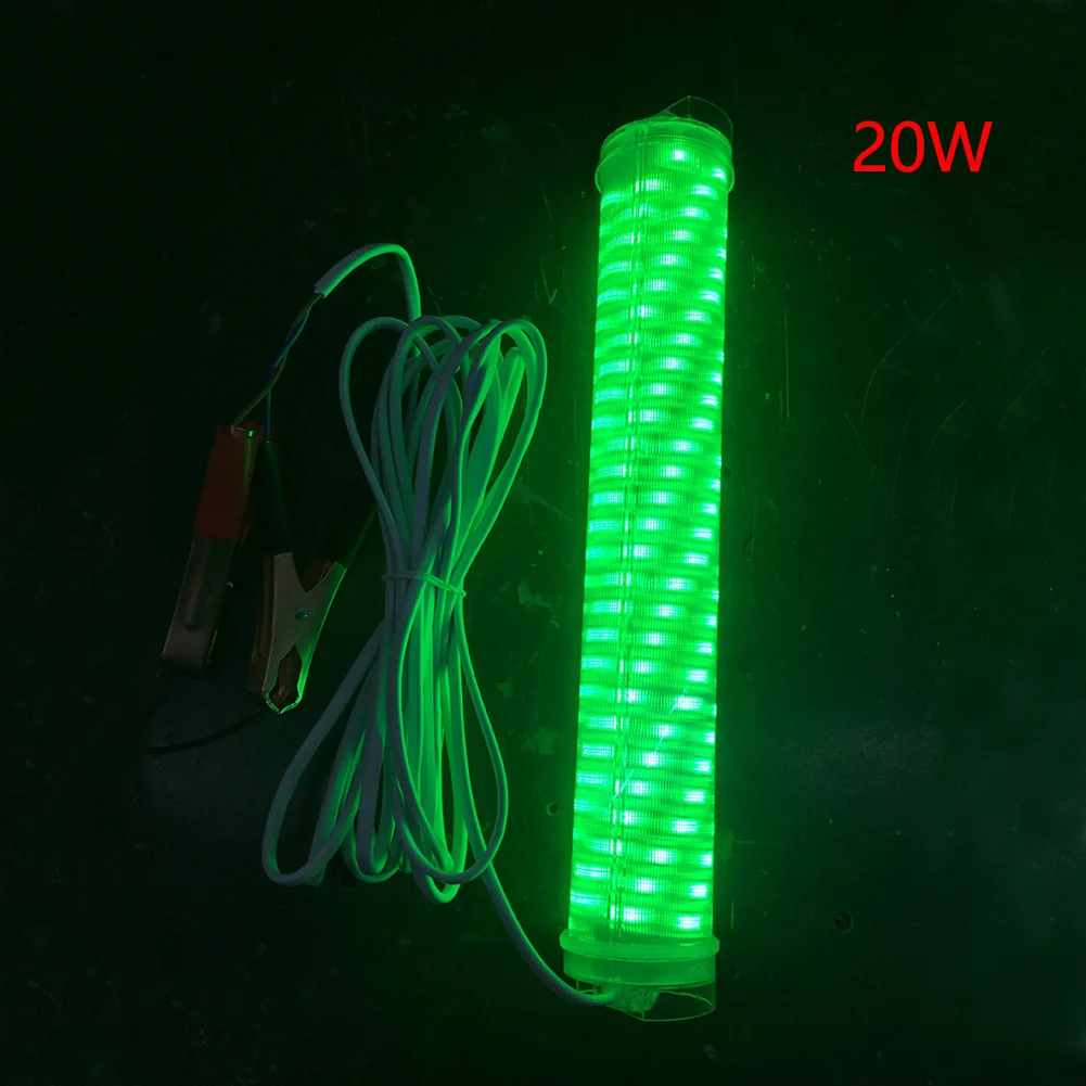 Green 20W Пруд Открытый Лодка лампа приманки ночь привлекательный кальмар двойной водонепроницаемый Krill PC рыболовный светильник креветки светодиодный подводный - Цвет: Green 20W