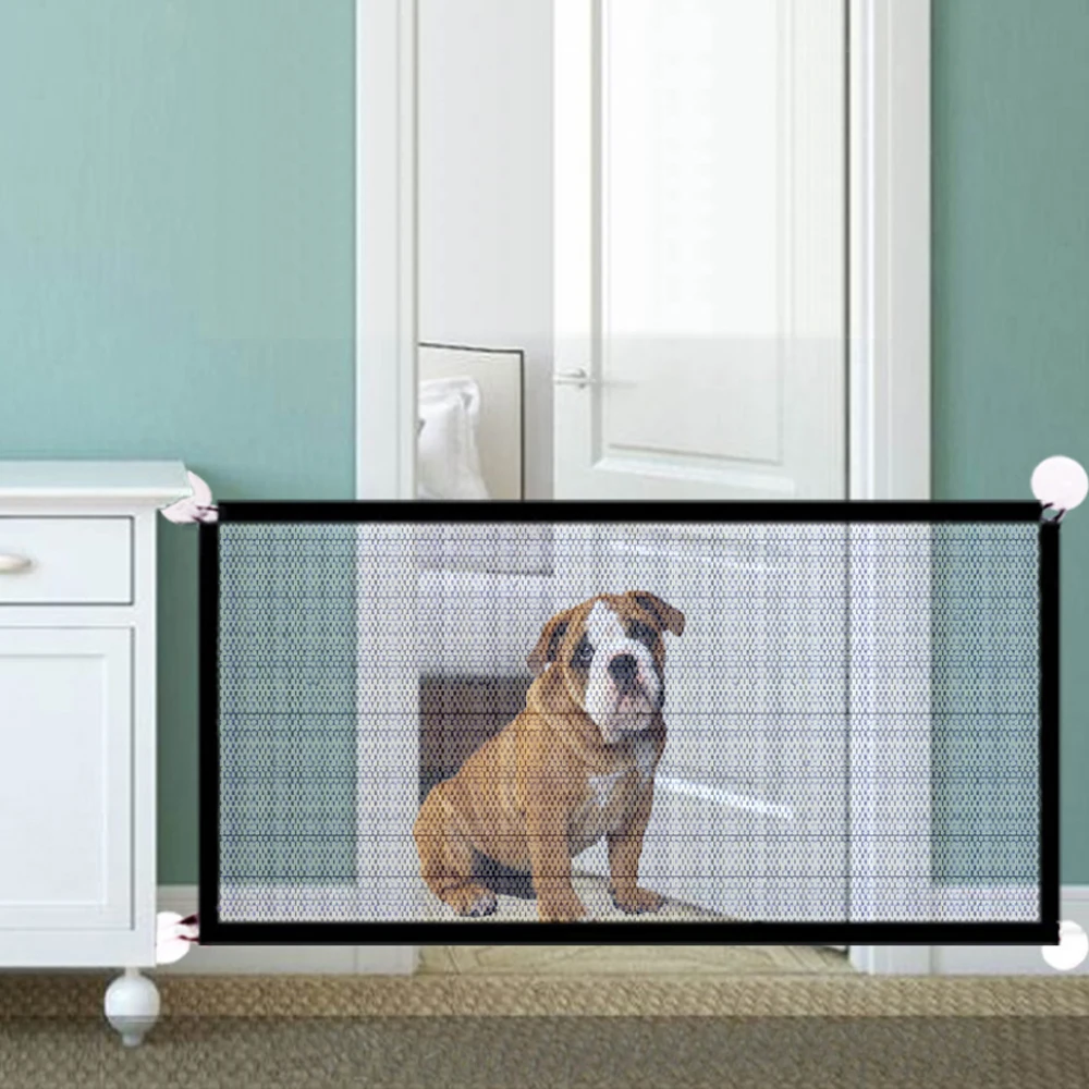 Barrera de seguridad para mascotas, vallas portátiles y plegables, malla transpirable para perros, barrera de separación, valla aislada para bebés
