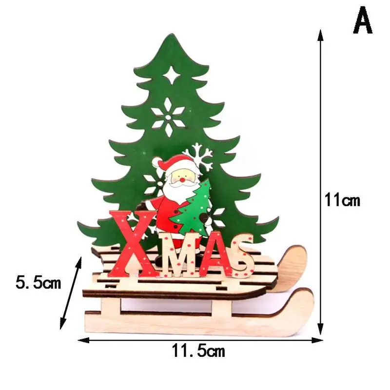 САНТА снеговик олень Рождественские сани украшения Рождественские украшения для поделок деревянные пазлы принадлежности для деревьев подарки на год - Цвет: Santa Claus