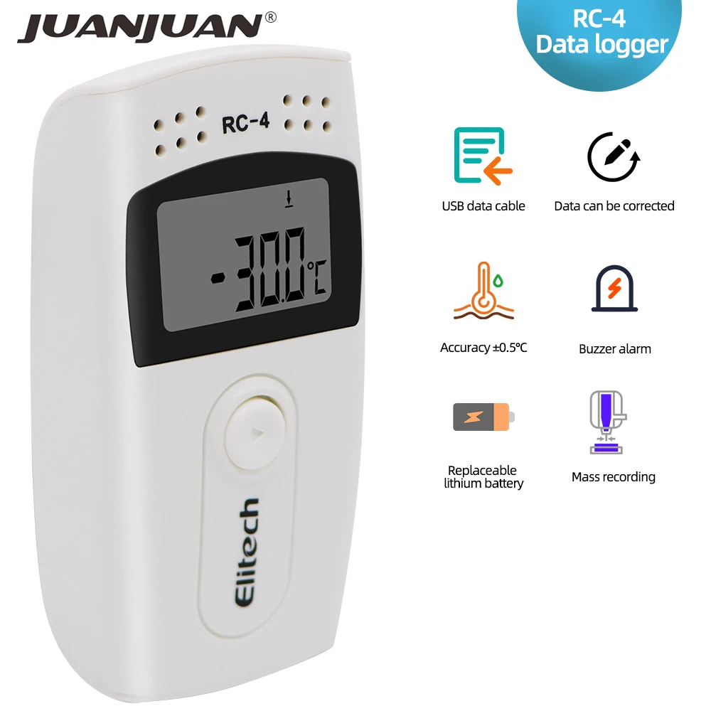 RC-4 USB Temperature Data logger Digital Recorder Measure External Sensor 16000 Point 50%off | Инструменты
