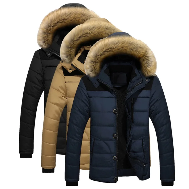 Новая зимняя куртка мужская брендовая одежда модная повседневная тонкая Толстая теплая Мужская s пальто парки с капюшоном длинные пальто мужская одежда