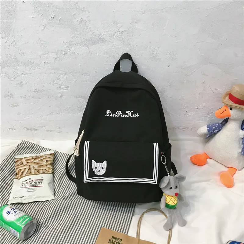 black Модный школьный рюкзак для девочек рюкзак Mochila Feminina рюкзак школьные сумки рюкзак для девочки-подростка школьные сумки - Цвет: black