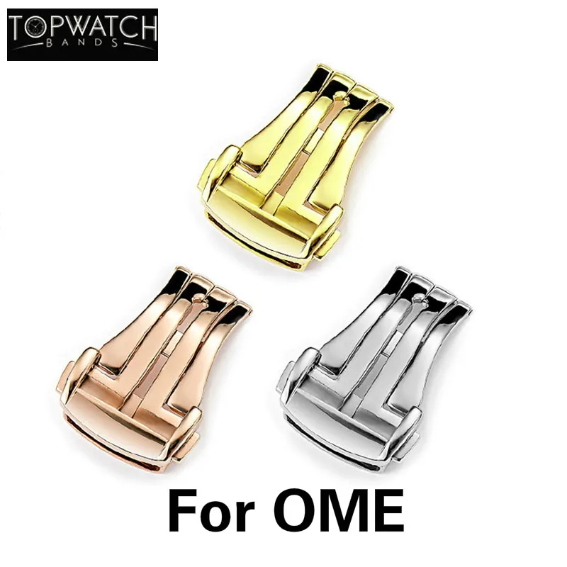 

Wholesale Watch Clasp Watch Butterfly Strap Buckle 16MM 18MM 20MM Black Gold Silver Rose Gold Polished
