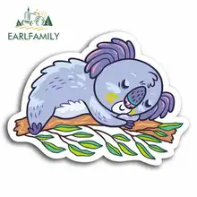 EARLFAMILY 13cm x 13cm Cute Sleeping Koala Bear Car Stickers Cartoon Oem Bumper Trunk Truck Graphics Vinyl JDM DIY Fine Decal