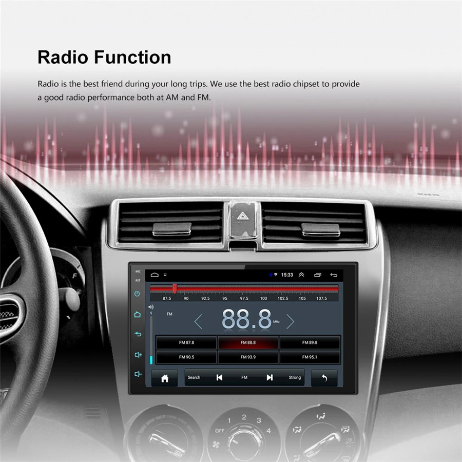 " 2Din Android 9,1 автомобильный радиоприемник MP5 четырехъядерный 2+ 32 ГБ gps Wifi 3g 4G Mirror Link FM