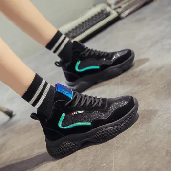 

Women Running Shoes Cushioning Breathable Mesh Height Increasing Harajuku Sneakers Outdoor Flats Walking Shoes Free Shipping