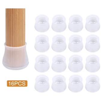 

16pcs Safety Feet Pads Table Chair Floor Prevents Noise Office Anti Slip Furniture Leg Protector Silicone Caps Home Practical