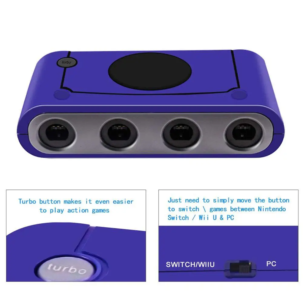 Gamecube переключатель контроллер адаптер с 4 Удлинительный USB разъем Кабели для переключателя ПК и WII U контроллер адаптер Аксессуары