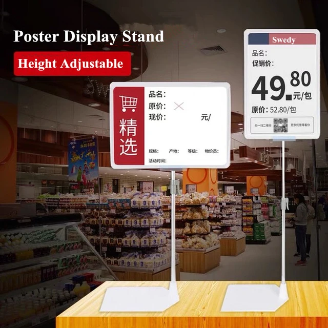 Silver Metal Adjustable Floor Poster Display Stand Poster Rack Signboard  Floor Stand Poster Holder Frame Banner Rack Stand - Frame - AliExpress