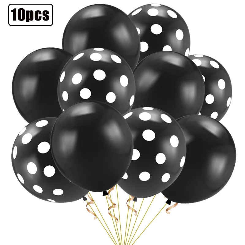 Style 8 10 шт., розовые, синие, золотые латексные шары в горошек, волнистые гелиевые шары, декор для свадьбы, дня рождения, вечеринки, принадлежности для детского душа, Божья коровка - Цвет: Style 8