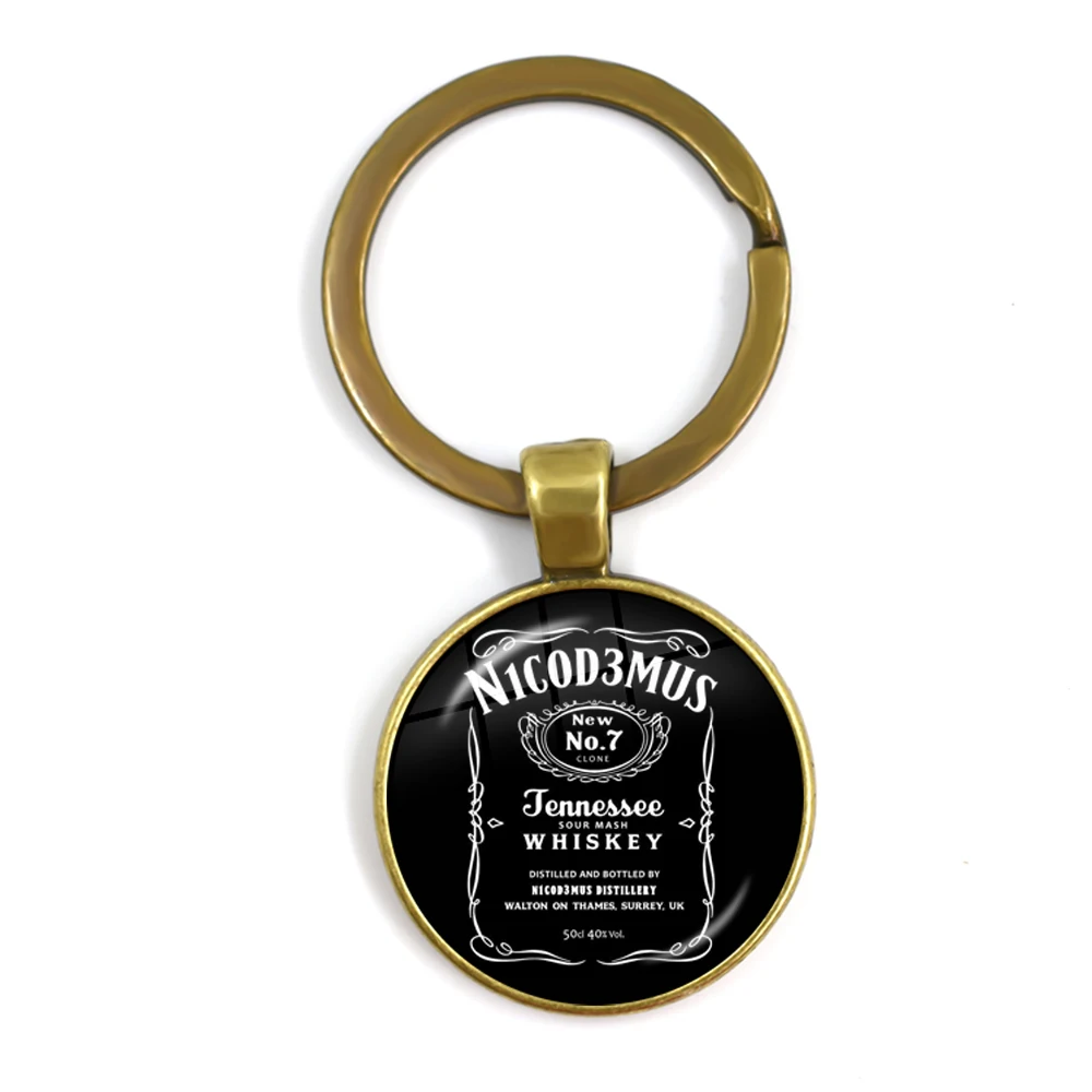 Модные брелки Jack Daniels 25 мм, стеклянный кабошон, брелок для ключей, держатель для игры, сопутствующие ювелирные изделия, милые подарки для мужчин - Цвет: 27