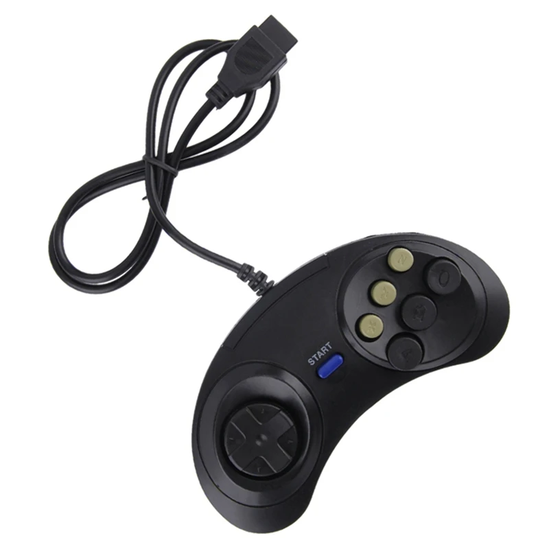 Classic Retro 6 Buttons Wired Handle Game Controller Gamepad Joystick Joypad For Sega Md2 Pc Mac Mega Drive Gaming Accessories