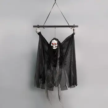 

Hanging Ghost Skeleton Horror Halloween Decoration Voice Control Red Light Ghost Witch Scary Hanging Welcome Ornaments