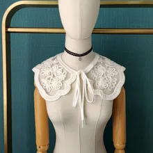 

Ladies White Lapel False Collar Shawl Sweater Dress Fake Collar Women Shirt Lace Detachable Collars Nep Kraagie Accessories