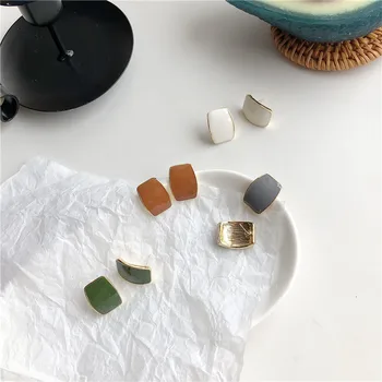 

Stud Ear Earring Women Creative Stud Earrings Geometric Ladies Fashion Wedding Lady Sweet Green Vintage Zinc Alloy Kolczyki