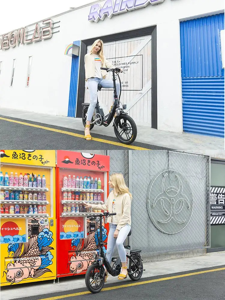Складной электрический велосипед 16-дюймовый 48V 12AH/15AH 350W 60 км женский Портативный умный электрический велосипед для взрослых