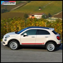 For Fiat-500X Sport Stripes Car Door Side Skirt Sticker Auto Body Decor Vinyl Decal Racing Styling Exterior Accessories (2)_副本