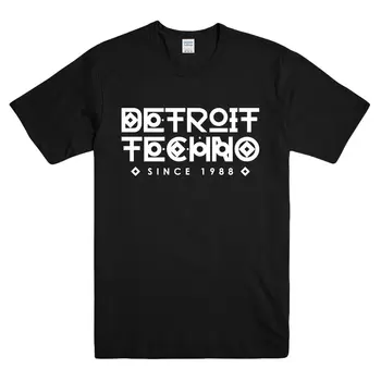 

DETROIT TECHNO SINCE 1988 SLOGAN PRINTED T-SHIRT MENS MUSIC GRAPHIC HOUSE CLUB