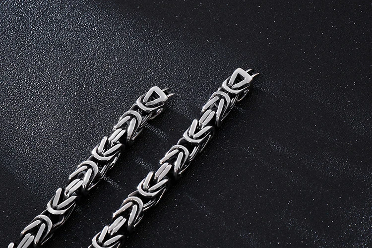 Винтажный плетеный браслет из нержавеющей стали для мужчин s 10 мм цепочка Длинные ожерелья браслеты Набор рокер Тяжелая массивная ручная бижутерия