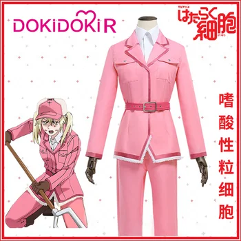 

DokiDoki-R Anime Cells at Work Cosplay Hataraku Saibo Kousankyuu Costume Women Pink Suit Cells at Work Cosplay Anime Eosinophil