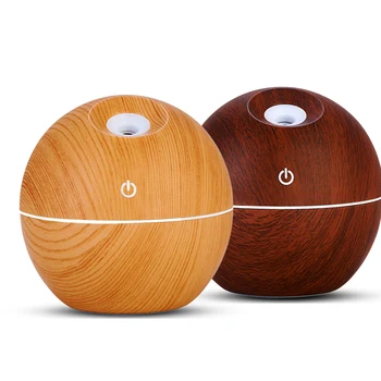 

USB Wood Grain Essential Oil Diffuser 130ml Ultrasonic Humidifier Household Aroma Diffuser Aromatherapy Mist Maker with LED