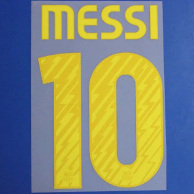 La Liga 2010-11 Ретро#10 Messi звезда печать номера шрифты горячая штамповка футбольная нашивка значки