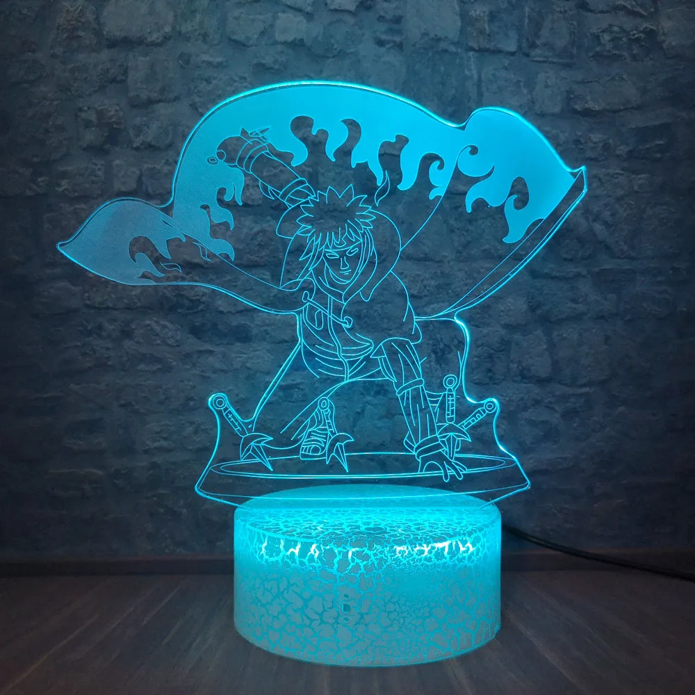 Naruto Night Light 7 Color Changing LED Bedside Lighting Namikaze Minato Model Desk lamp Home Decor Bulbing Teen Xmas Gifts