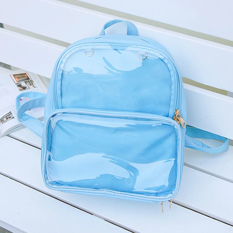 Новые женские рюкзаки прозрачные рюкзаки студенческие сумки конфеты прозрачные рюкзаки модные Ita сумки для девочек милые студенческие сумки - Цвет: Blue