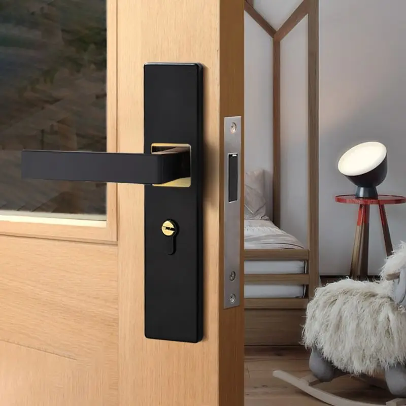 

Aluminum Alloy Door Lock Continental Minimalist Mute Cylinder Security Interior NEW