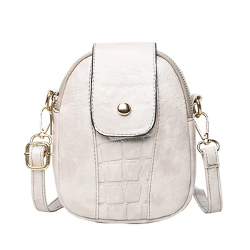 

Ladies Messenger Bag PU Leather Crocodile Pattern Small Mobile Wallet Shoulder Bag Mini Backpack