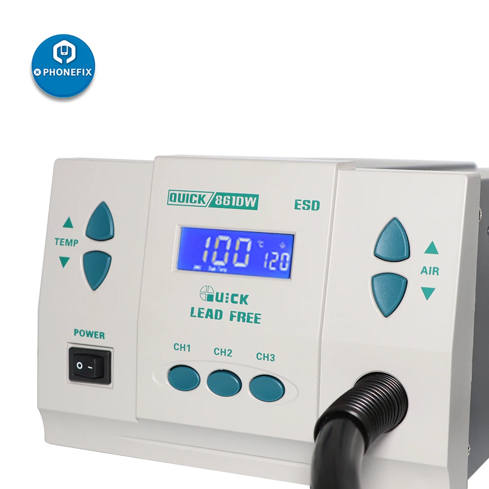 

Original Quick 861DW Hot Air Rework Station for Mobile Phone Motherboard Welding Repair Quick 861DW Hot Air Soldering Station