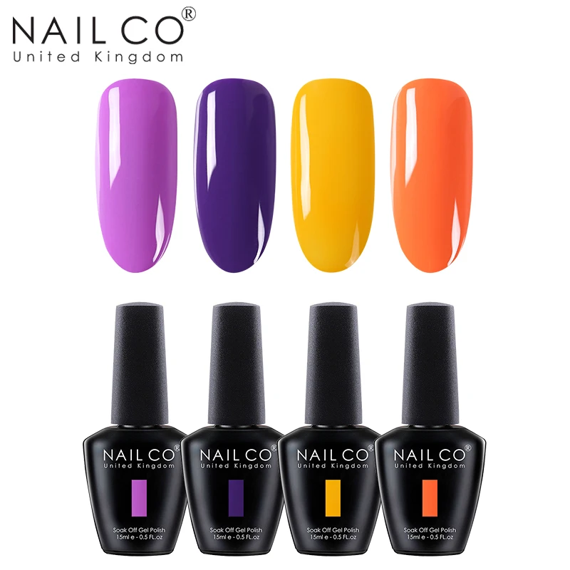 ZH32 NAILCO 4 шт. 15 мл Гель-лак для ногтей DIY Nail Art Laquer светодиодный Гель-лак для ногтей Блестящий замачиваемый полуперманентный гель для подарка жены - Цвет: ZH32