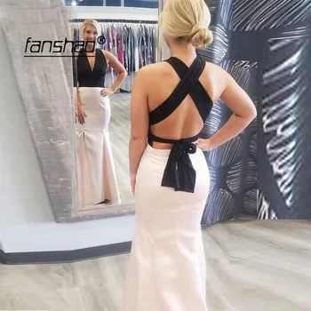 

Satin V-neck Spaghetti Straps Evening Dress Mermaid Slit Prom Dress Special Occasion Islamic Dubai Saudi Arabic Evening Gown