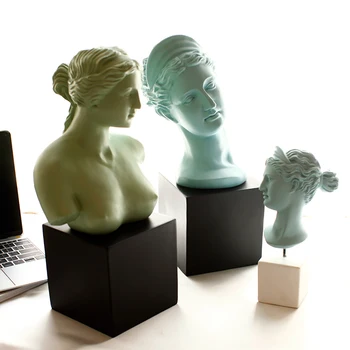

VENUS GODDESS BUST ART SCULPTURE STATUE HOME DECORATION NORDIC STYLE RESIN CRAFTWORK ROMAN MYTHOLOGY L3388
