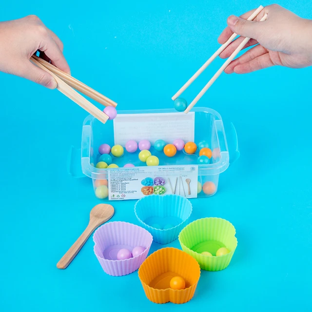 US $10.61 2020 New Kids Chopsticks Pratice Game Bean Clamping Intellectual Traning Toy Early Education
