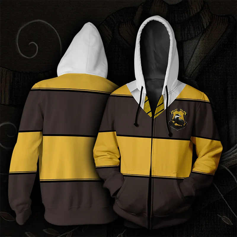 Новейший мужской и женский костюм на молнии Slytherin Ravenclaw, 3D повседневные толстовки, свитшоты, пуловеры, спортивные повседневные куртки на молнии - Цвет: LLS467