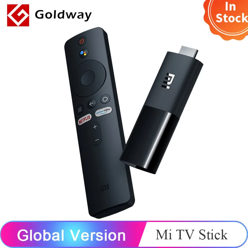 Xiaomi-Mi TV Stick con Android 9.0 1080P versión global, complemento de cuatro núcleos para mando con decodificador Dolby DTS HD, 1GB de RAM 8GB de ROM, Quad-core, compatible con el asistente de Google y con Netflix