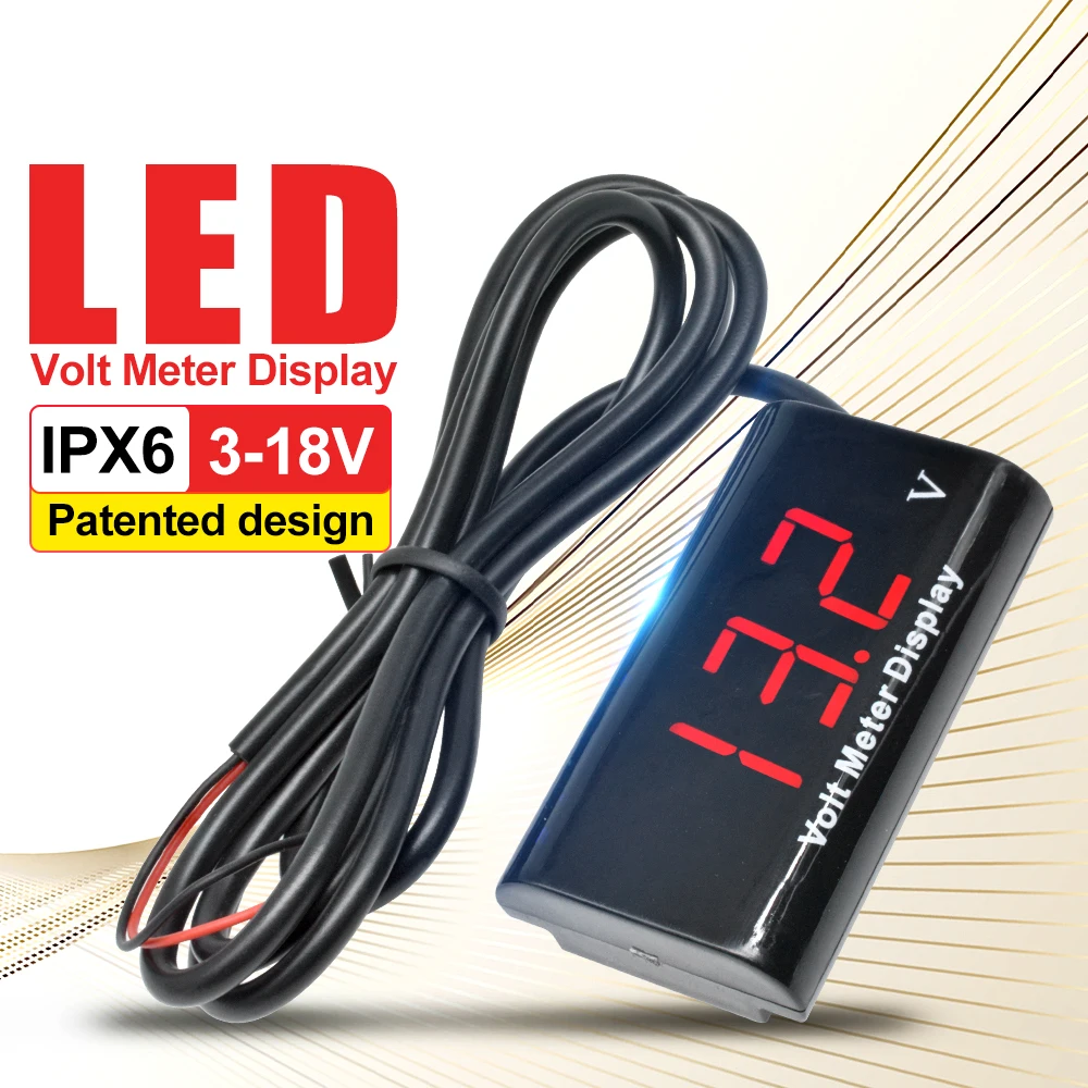 

0.56 inch IPX6 Waterproof DC 3-18V Voltmeter Mini LED Digital Display Volt Voltage Meter Tester Panel For Motorcycle Car boat