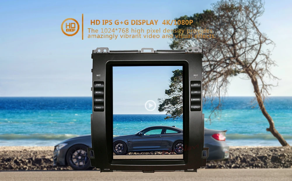Top KiriNavi 10.4" 1 Din Android 8.1 Car Radio For Toyota Prado Car Gps Navigation Android Dvd Multimedia Player Auto Radio WIFI 4G 2