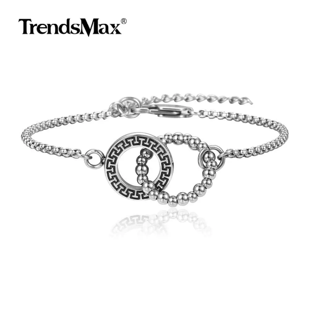 

Trendsmax Bracelet Elegant Simple Box Link Chain Intertwined Circles Anklet for women Girls Birthday Gift TBS006