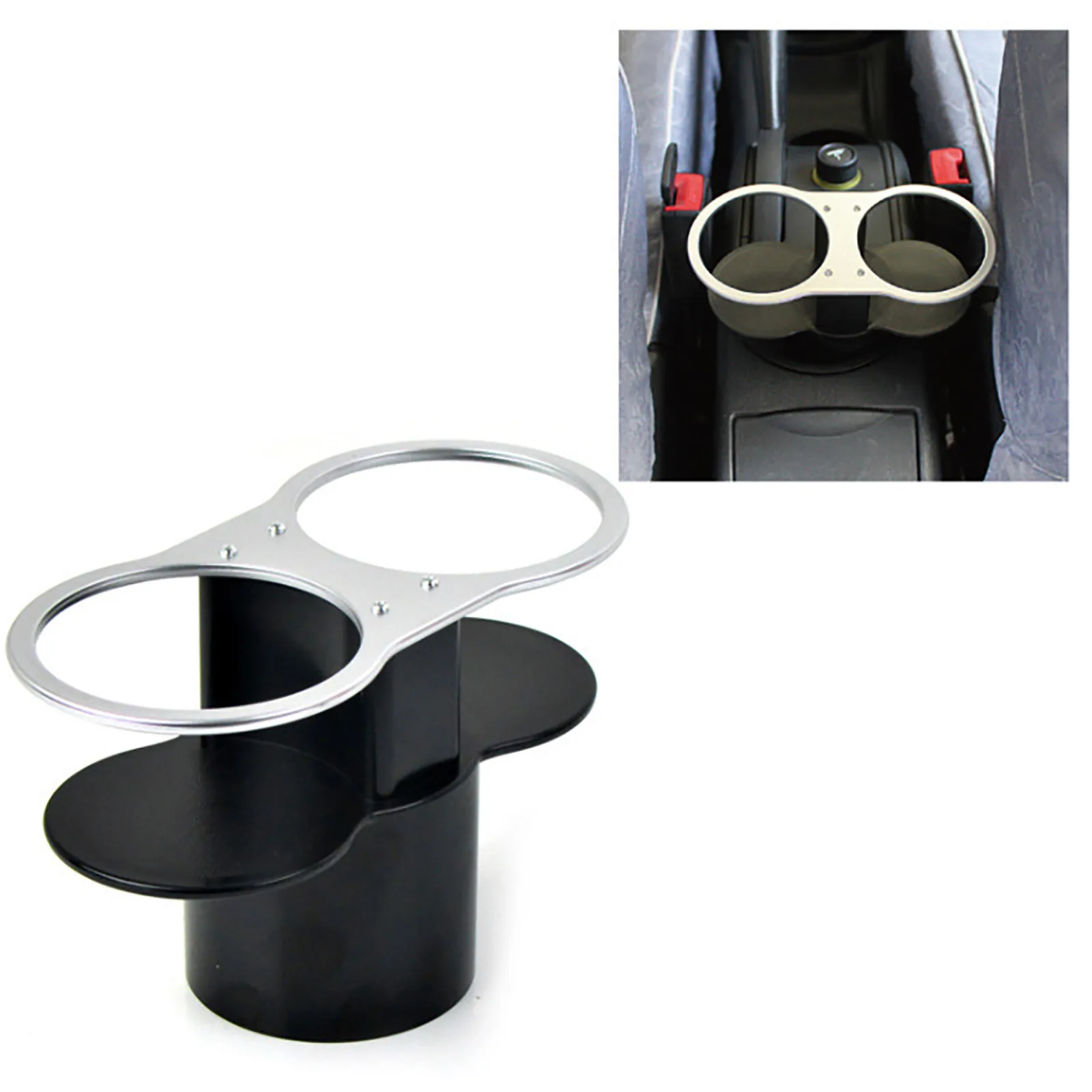 

Drink Rack Bottle Organizer Jar Can Holder In The Car Auto Products Double Hole Universal Multifunctional ABS Cup Holders
