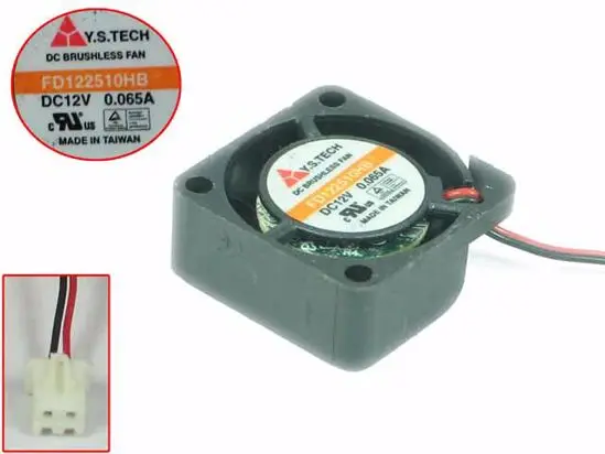 

Двухпроводной Вентилятор охлаждения сервера Y.S TECH FD122510HB DC 12 В 0,065a 25x25x10 мм