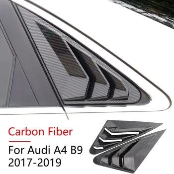 

Carbon Fiber Rear Window Blinds Triangular Window Protection Covers Trims For- A4 B9 2017-2019 Car Styling