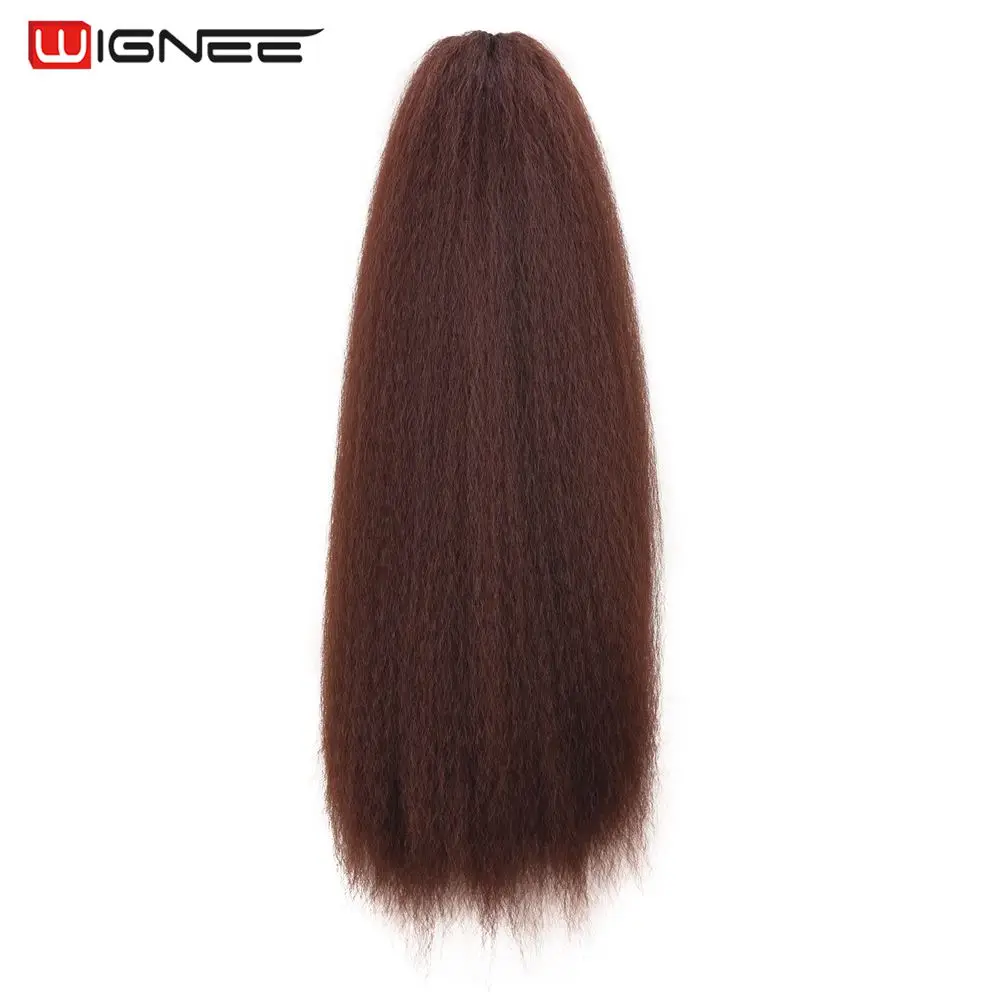 Wignee 22 "кудрявый прямой конский хвост для женщин термостойкие синтетические