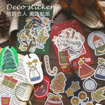 

Christmas Fantasy Night Series Journal Decorative Gilding Washi Stickers Scrapbooking Stick Label Diary Stationery Album Sticker