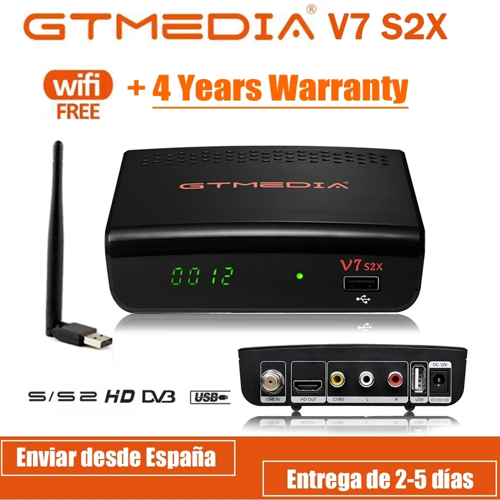 Новый GTMEDIA V7 S2X ресивер V7S HD спутниковый 1080P + USB WiFi антенна DVB-S2 TV Box обновление freesat v7